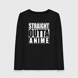 Лонгслив хлопковый женский Straight Outta Anime, цвет: черный