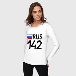 Лонгслив хлопковый женский RUS 142, цвет: белый — фото 2