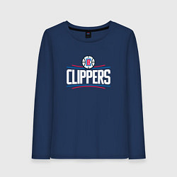 Лонгслив хлопковый женский Los Angeles Clippers, цвет: тёмно-синий