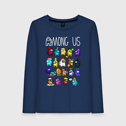 Лонгслив хлопковый женский AMONG US, цвет: тёмно-синий