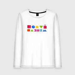 Лонгслив хлопковый женский Геометрия русских, цвет: белый
