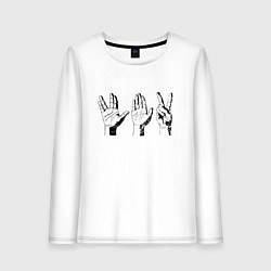 Лонгслив хлопковый женский Вулканский салют Z, цвет: белый