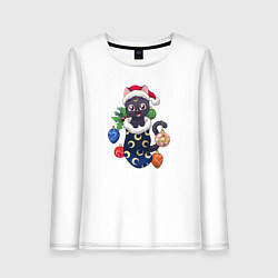 Женский лонгслив Christmas Luna Cat