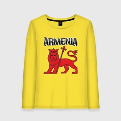 Лонгслив хлопковый женский Армения, цвет: желтый