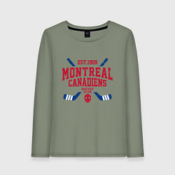 Лонгслив хлопковый женский Монреаль Канадиенс, цвет: авокадо