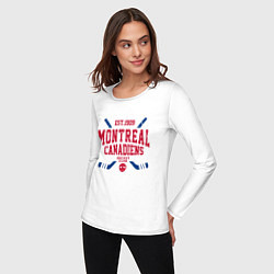 Лонгслив хлопковый женский Монреаль Канадиенс, цвет: белый — фото 2