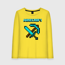 Лонгслив хлопковый женский Minecraft, цвет: желтый