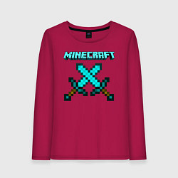 Лонгслив хлопковый женский Minecraft, цвет: маджента