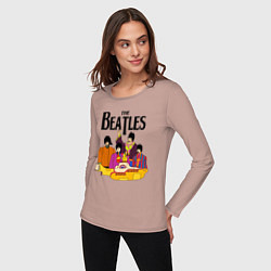 Лонгслив хлопковый женский THE BEATLES, цвет: пыльно-розовый — фото 2