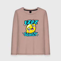 Лонгслив хлопковый женский Easy Peasy Lemon Squeezy, цвет: пыльно-розовый