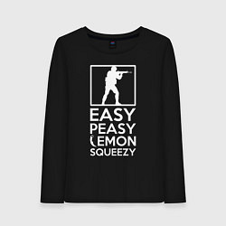 Лонгслив хлопковый женский Изи пизи лемон сквизи CS GO, цвет: черный