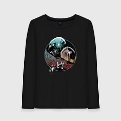 Лонгслив хлопковый женский Get Lucky, цвет: черный