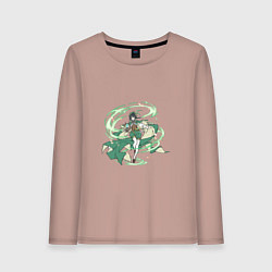 Лонгслив хлопковый женский Венти, цвет: пыльно-розовый