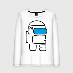 Лонгслив хлопковый женский АМОНГ АС ШРИФТ AMONG US TYPE, цвет: белый