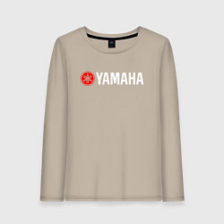 Лонгслив хлопковый женский YAMAHA ЯМАХА, цвет: миндальный