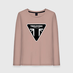 Лонгслив хлопковый женский Triumph Мото Лого Z, цвет: пыльно-розовый