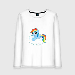 Лонгслив хлопковый женский My Little Pony Rainbow Dash, цвет: белый