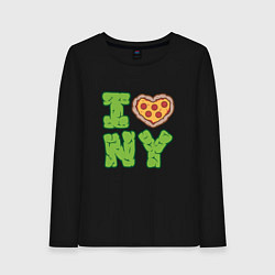 Лонгслив хлопковый женский I Love New York, цвет: черный