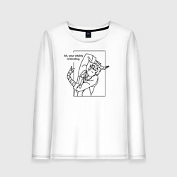 Лонгслив хлопковый женский Дазай Осаму Bungou Stray Dogs, цвет: белый