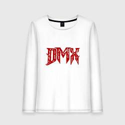 Лонгслив хлопковый женский DMX - Red & White, цвет: белый