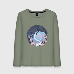 Лонгслив хлопковый женский Легоси и Хару, цвет: авокадо