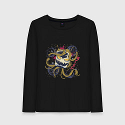 Лонгслив хлопковый женский Japan Space Ramen Monster, цвет: черный
