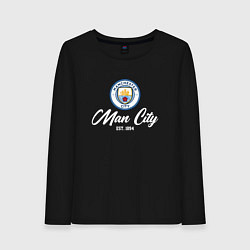 Лонгслив хлопковый женский MAN CITY EST 1894, цвет: черный