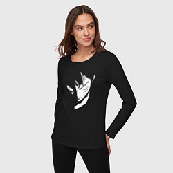 Лонгслив хлопковый женский Луффи из аниме One Piece, цвет: черный — фото 2
