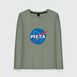 Лонгслив хлопковый женский NASA Pizza, цвет: авокадо