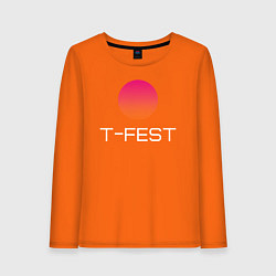 Лонгслив хлопковый женский T-Fest, цвет: оранжевый