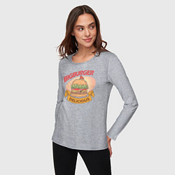 Лонгслив хлопковый женский Delicious Burger, цвет: меланж — фото 2