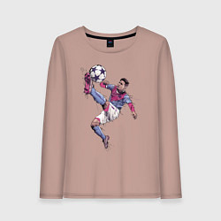 Лонгслив хлопковый женский Messi Barcelona Argentina, цвет: пыльно-розовый