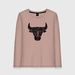 Лонгслив хлопковый женский Bulls - Jordan, цвет: пыльно-розовый