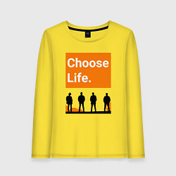 Лонгслив хлопковый женский Choose Life, цвет: желтый