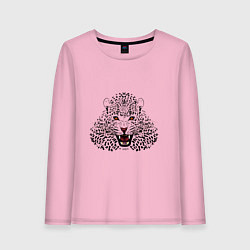 Лонгслив хлопковый женский Леопард, цвет: светло-розовый
