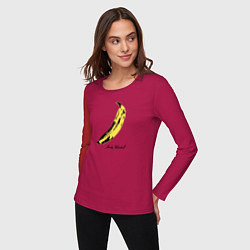 Лонгслив хлопковый женский Банан, Энди Уорхол, цвет: маджента — фото 2