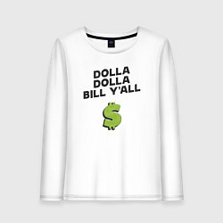 Лонгслив хлопковый женский Dolla Bill Yall, цвет: белый