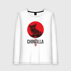 Лонгслив хлопковый женский Chinzilla black, цвет: белый