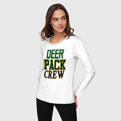 Лонгслив хлопковый женский Deer Pack Crew, цвет: белый — фото 2