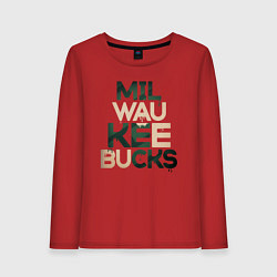 Лонгслив хлопковый женский Milwaukee Bucks, цвет: красный