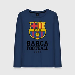 Лонгслив хлопковый женский Barcelona Football Club, цвет: тёмно-синий