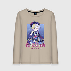 Лонгслив хлопковый женский ЦИ ЦИ QI QI ГЕНШИН, цвет: миндальный