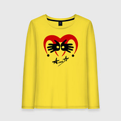 Лонгслив хлопковый женский Черная метка - Алиса, цвет: желтый
