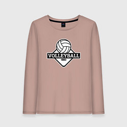 Лонгслив хлопковый женский Volleyball, цвет: пыльно-розовый