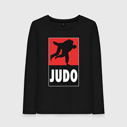 Лонгслив хлопковый женский Judo, цвет: черный