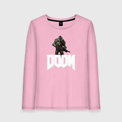 Лонгслив хлопковый женский Doom 2016, цвет: светло-розовый