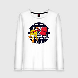 Лонгслив хлопковый женский Pac-Man, цвет: белый