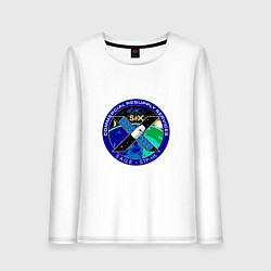 Лонгслив хлопковый женский SPACEX Илон Маск Лого, цвет: белый