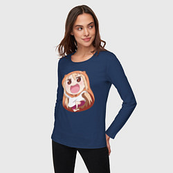 Лонгслив хлопковый женский Umaru, цвет: тёмно-синий — фото 2