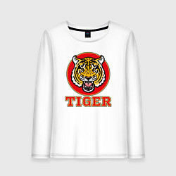 Лонгслив хлопковый женский Tiger Japan, цвет: белый